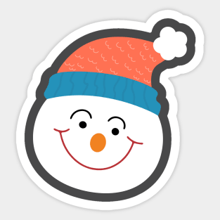 Cute Snowman Face Sticker